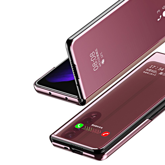Θήκη για Samsung Galaxy Z Fold3 5G, Clear View, ροζ rose gold
