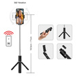 Selfie Stick Coco P-04 με λειτουργία τρίποδα και τηλεχειριστήριο Bluetooth, για smartphones με πλάτος από 6,5 cm έως 9,5 cm