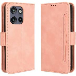 Θήκη με πτερύγιο για Motorola Edge 50 Neo / Motorola ThinkPhone 25, Card Slot, ροζ