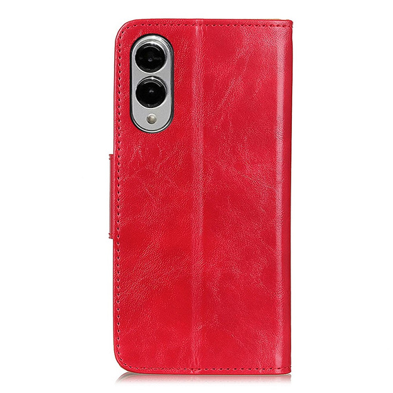 Θήκη με πτερύγιο για Samsung Galaxy S25 Edge, Crazy Horse Wallet, κόκκινη