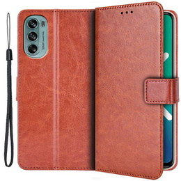 Θήκη με πτερύγιο για Motorola Moto G62 5G, Crazy Horse Wallet, καφέ