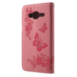 Θήκη με πτερύγιο για Samsung Galaxy J3 2016, Butterfly, ροζ