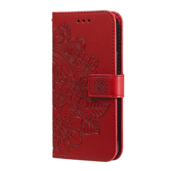 Θήκη με πτερύγιο για Samsung Galaxy A13 4G, Mandala Flower, κόκκινη