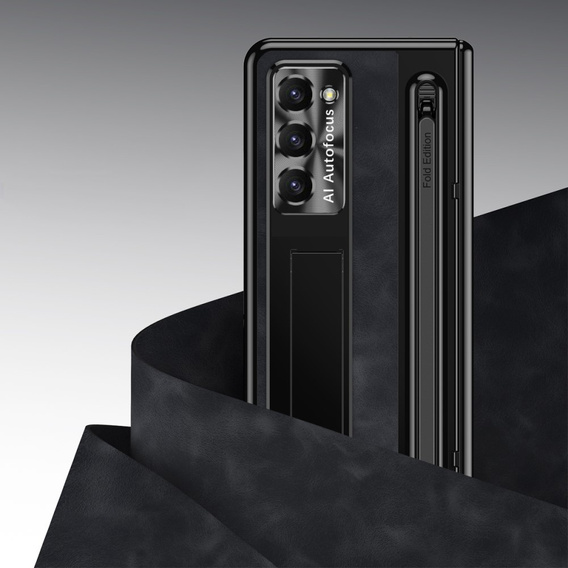 Δερμάτινη θήκη Leather+PC με βάση, γυαλί και γραφίδα για Samsung Galaxy Z Fold6 5G