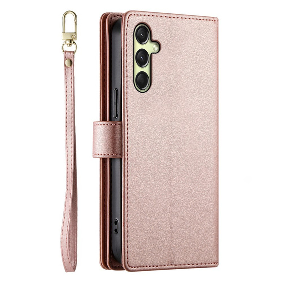 Θήκη με πτερύγιο για Samsung Galaxy A36 5G, Wallet Zipper Pocket, ροζ