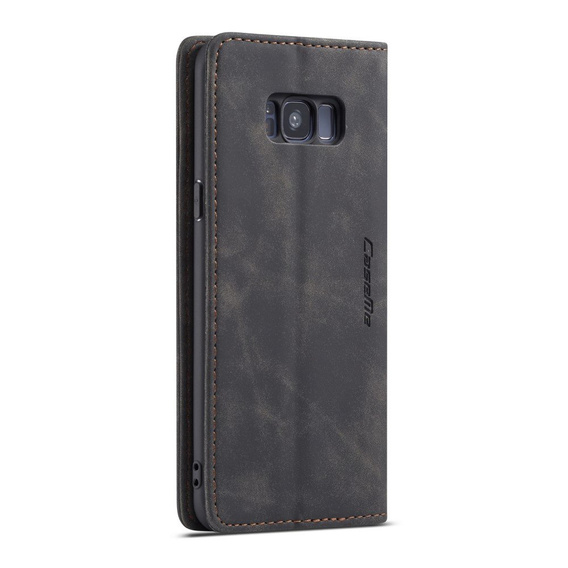 θήκη CASEME για Samsung Galaxy S8 Plus, Leather Wallet Case, μαύρη