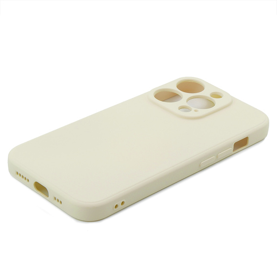 Θήκη για iPhone 15 Pro, Silicone Lite, κρεμ χρώματος