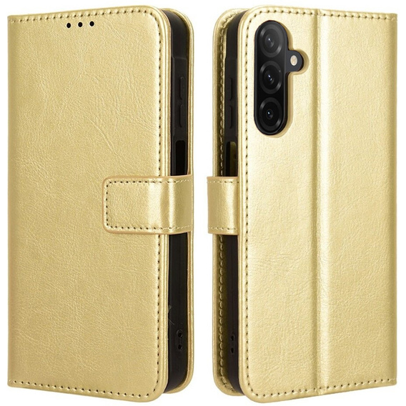 Θήκη με πτερύγιο για Samsung Galaxy A26, Crazy Horse Wallet, χρυσή