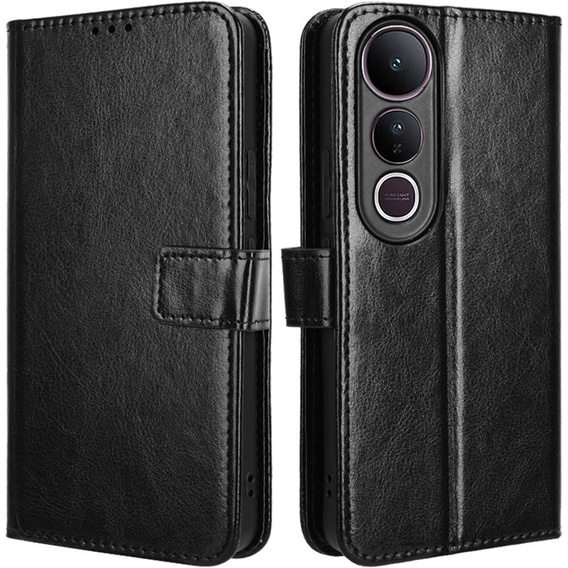 Θήκη με πτερύγιο για Vivo V50 Lite 4G / 5G, Crazy Horse Wallet, μαύρη