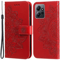 Θήκη με πτερύγιο για Xiaomi Redmi Note 12 4G, Mandala Flower, κόκκινη