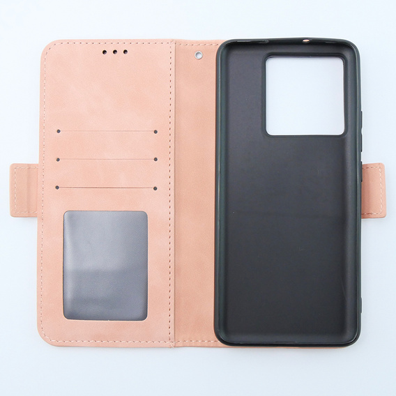 Θήκη με πτερύγιο για Xiaomi 13T / 13T Pro, Card Slot, ροζ