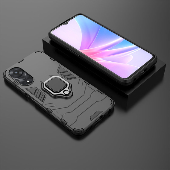 Θήκη για Oppo A78 5G, Kickstand Ring, μαύρη