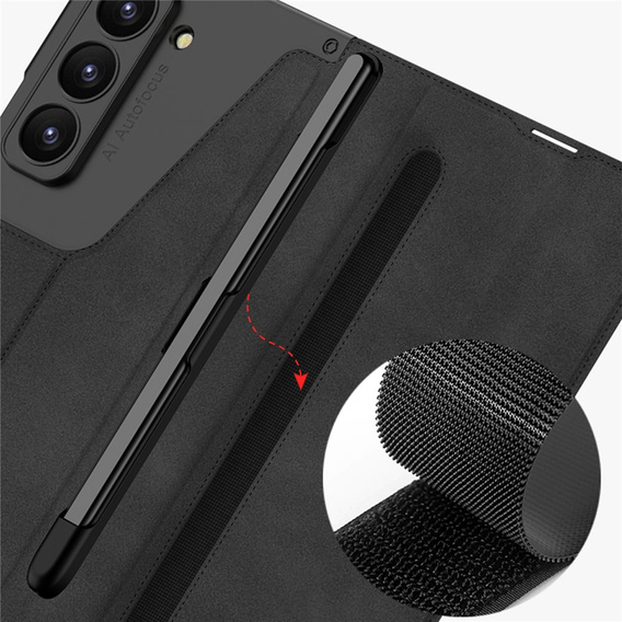 Θήκη πορτοφολιού με πτερύγιο μαύρο για Samsung Galaxy Z Fold 7 5G