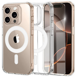 Μαγνητική θήκη MagSafe για iPhone 16 Pro Max, ERBORD CrystalMag, διαφανής + Γυαλί οθόνης