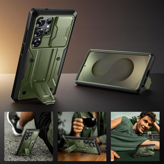 Ανθεκτική θήκη για Samsung Galaxy S25 Ultra – Tongate MECH Series Clip, Μαύρο