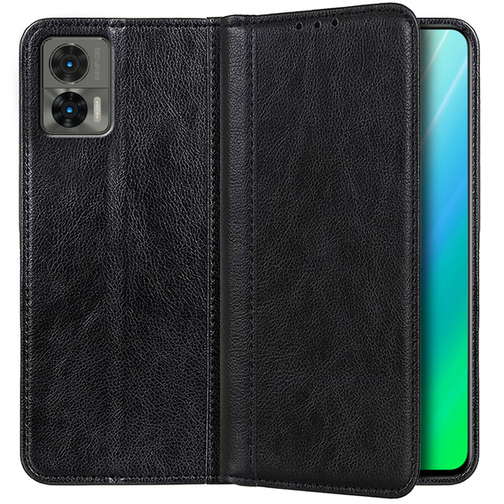 Θήκη για Motorola Edge 30 Neo, Wallet Litchi Leather, μαύρη