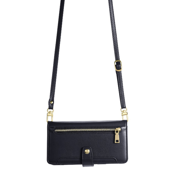 Θήκη με πτερύγιο για Motorola Moto G54 5G, Wallet Zipper Pocket, μαύρη