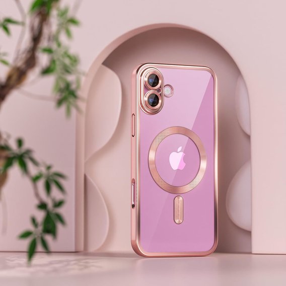 Θήκη για iPhone 16 Plus, Electro MagSafe, ροζ + Γυαλί για την οθόνη