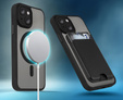 Θήκη για iPhone 15, για MagSafe, ERBORD Μatt Case, μαύρη + Γυαλί οθόνης