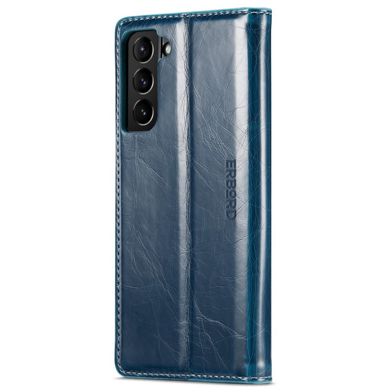 Θήκη με πτερύγιο για Samsung Galaxy S23, ERBORD Waxy Wallet, μπλε
