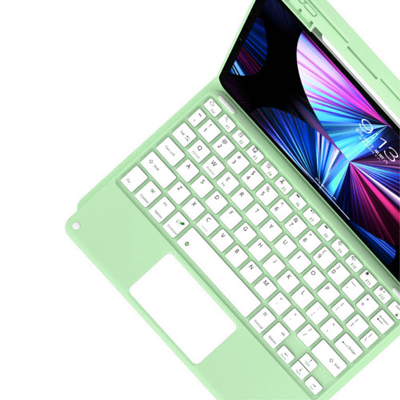 Θήκη + πληκτρολόγιο iPad Air 10.9 4 2020 / 5 2022, Touchpad, πράσινη