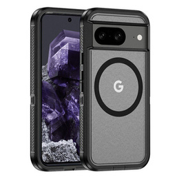 Θήκη με πλαίσιο για Google Pixel 8, για MagSafe, διαφανής / μαύρη