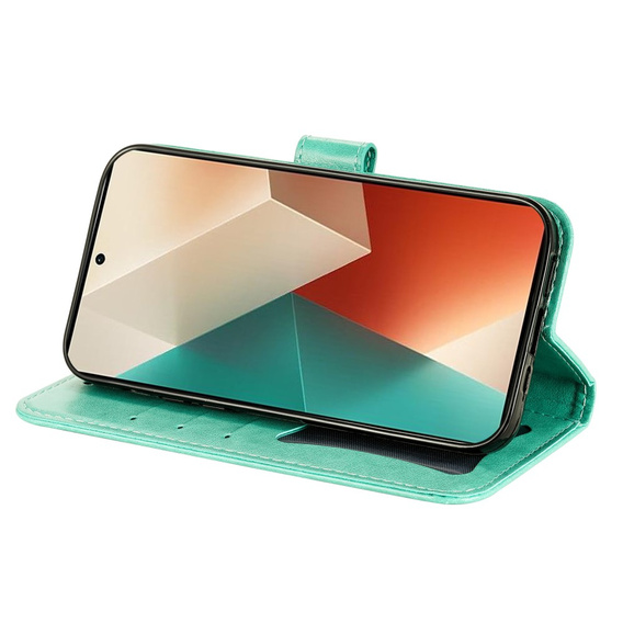 Θήκη με πτερύγιο για Xiaomi Redmi Note 13 5G, Mandala, πράσινη