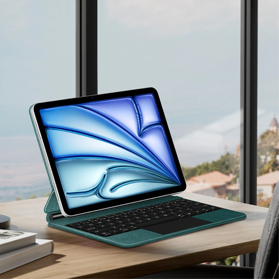 Θήκη πληκτρολογίου για iPad Air 11" 2024, Magnetic Keyboard Touchpad, πράσινη
