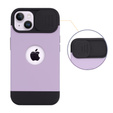 Θήκη ERBORD MagSafe Cam Slider, μοβ + γυαλί για την οθόνη για iPhone 13 / iPhone 14