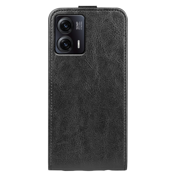 Θήκη με πτερύγιο για Motorola Moto G73 5G, Flip, μαύρη
