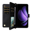 Θήκη με πτερύγιο για Oppo Reno 13 5G, Crossbody Leather Wallet, μαύρη