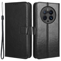 Θήκη με πτερύγιο για Huawei Mate 50 Pro 4G, Crazy Horse Wallet, μαύρη