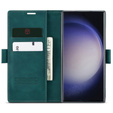 Θήκη για Samsung Galaxy S24 Ultra, ERBORD Vintage, πορτοφόλι με πτερύγιο, πράσινη