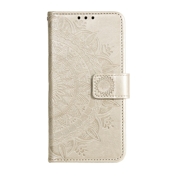 Θήκη με πτερύγιο για Xiaomi Redmi Note 13 Pro 4G / Xiaomi Redmi Note 14S / Xiaomi Poco M6 Pro 4G, Mandala, χρυσή