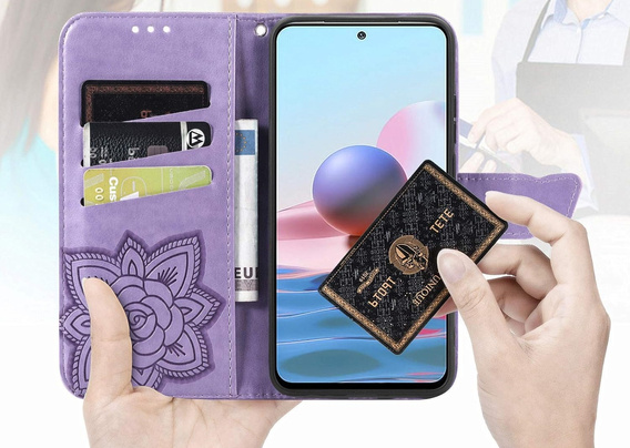 Θήκη με πτερύγιο για Oppo A40 / Oppo A40m, Butterfly, μωβ