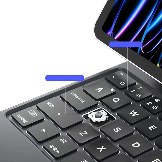 Θήκη πληκτρολογίου για iPad Pro 13" 2024, Magnetic Keyboard Touchpad, μαύρη