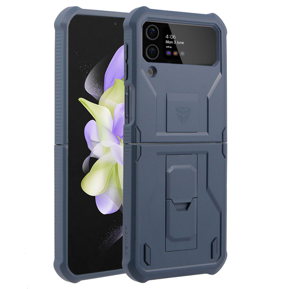 Θωρακισμένη θήκη για Samsung Galaxy Z Flip 4 5G, Dexnor Clip Holder, navy blue