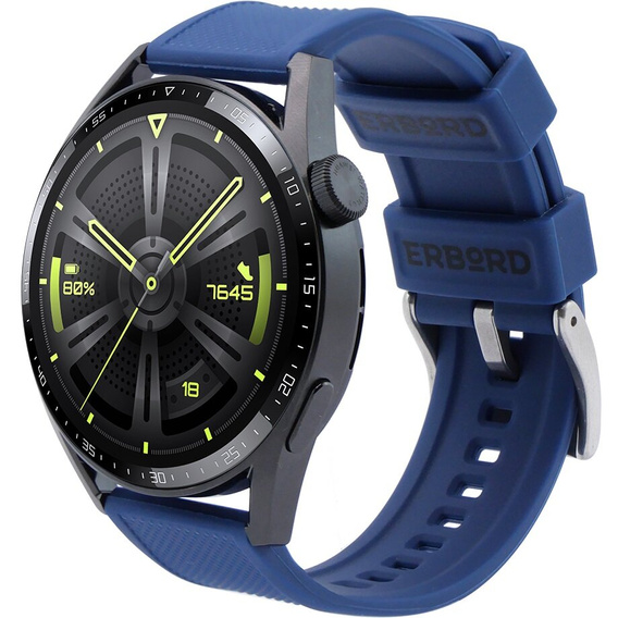 Λουράκι σιλικόνης ERBORD Universal 22mm, Dual Color, μαύρη / μαύρη πόρπη