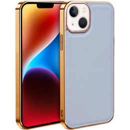 Θήκη για iPhone 14, Cowhide Leather, γκρι