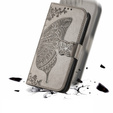 Θήκη με πτερύγιο για Motorola Moto G24 / G24 Power / G04, Butterfly, γκρι