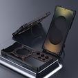Θήκη για Samsung Galaxy S25 Ultra, Kickstand Bumper, με κάλυμμα φακού, για MagSafe, μαύρο / κόκκινο