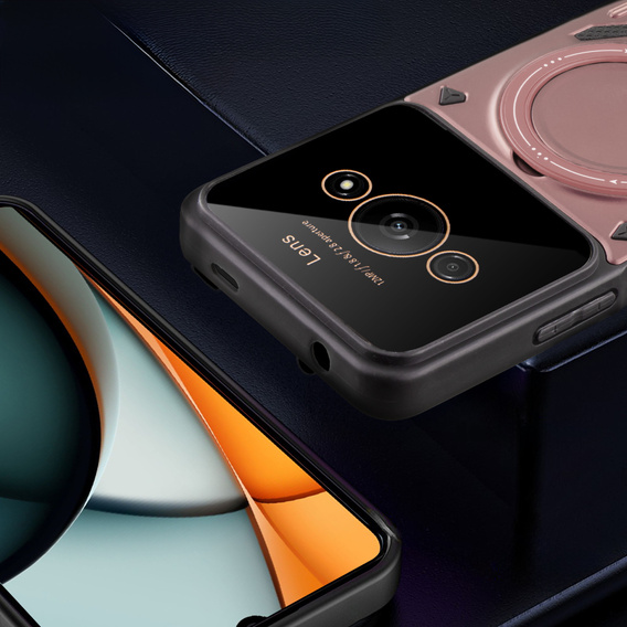 Θωρακισμένη θήκη για Xiaomi Redmi A3, Magnetic Ring, ροζ