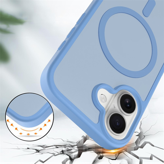 Θήκη Matt για iPhone 17, για MagSafe, ημιδιαφανές μπλε