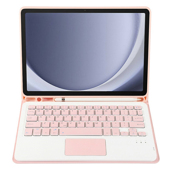 Θήκη + πληκτρολόγιο Samsung Galaxy Tab A9+, Leather Pen Slot TouchPad, ροζ