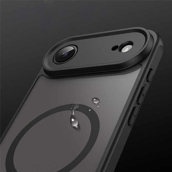 Ματ θήκη για iPhone Air, για MagSafe, με προστασία κάμερας, μαύρο ματ