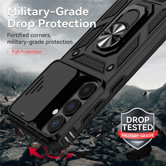 Θήκη με βάση και προστατευτικό φακού για Samsung Galaxy S26, μαύρη