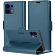 Θήκη για Oppo Reno 13, ERBORD Glossy Litchi, πορτοφόλι με πτερύγιο, μπλε