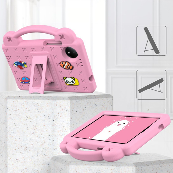 Παιδική θήκη για Xiaomi Redmi Pad SE 8.7", Cute Patterns, με βάση, ροζ