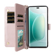 Θήκη με πτερύγιο για Honor 400 5G, Crossbody Leather Wallet, ροζ