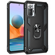 θωρακισμένη θήκη για Xiaomi Redmi Note 10 Pro, Nox Case Ring, μαύρη